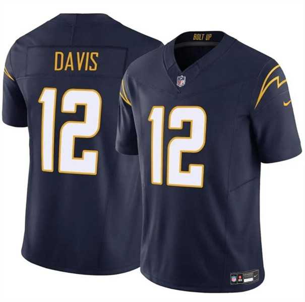 Men & Women & Youth Los Angeles Chargers #12 Derius Davis Navy 2024 F.U.S.E. Vapor Limited Football Stitched Jersey